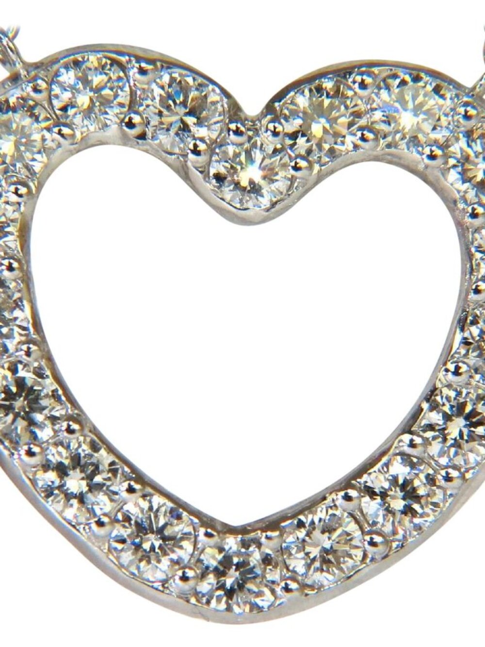 2.50CT SMOOTH EDGED BRILLIANT DIAMONDS HEART PENDANT & CHAIN F/VS 14KT*